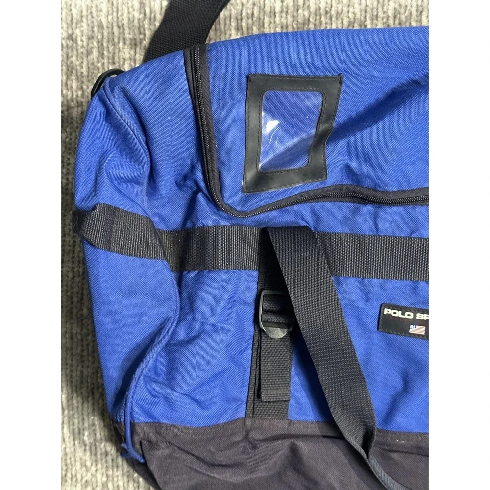 Polo Sport Ralph Lauren Duffle Bag Vintage Travel Gym Carry On Blue VTG